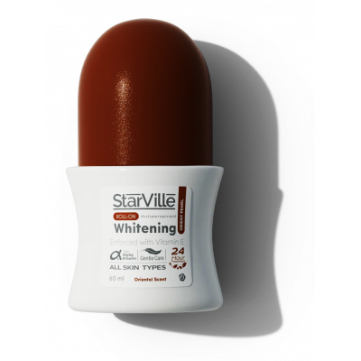 STARVILLE WHITENING ROLL ON ANTIPERSPIRANT ORIENT PEARL WITH VITAMIN E FOR ALL SKIN TYPES 24 HOURS 60 ML